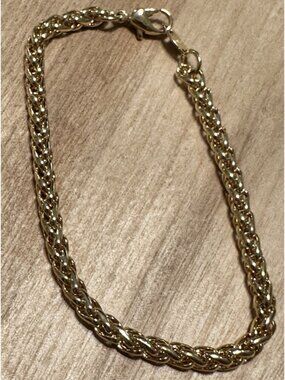 Avon yellow gold Tone Byzantine-style chain Rope bracelet